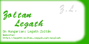 zoltan legath business card